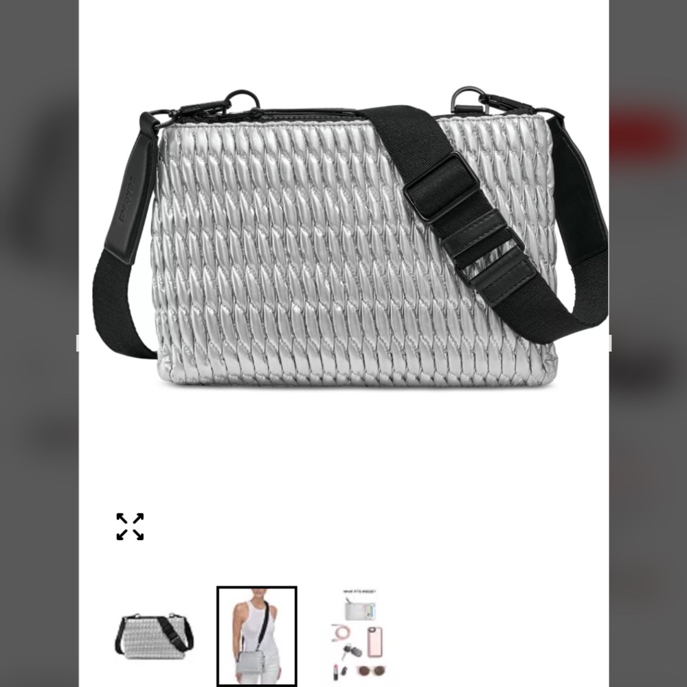 DKNY SILVER Mack East West Crossbody bag